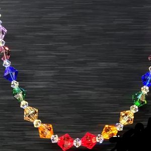 Swarovski crystal beads chakra necklace
